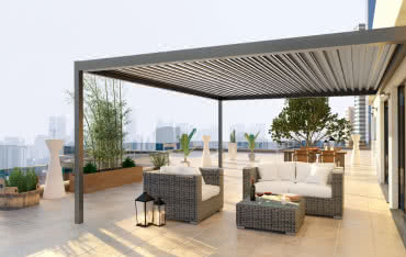 Nowość! Pergola przyścienna MB-OpenSky 120 - relaks w każdych warunkach pogodowych!
